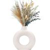 CEMABT Vaso Creativo per Erba della Pampa, Fatto a Mano in Ceramica Bianca Fiori Secchi Ornamenti Artigianali per la Decorazione Moderna della Casa dell'Ufficio(S, Beige)