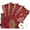 TOPLUXE Tovagliette in Tessuto Damascato 45x30 cm, Set di 4 Tovagliette Lavabili per Tavolo da Pranzo/Cucina/Ristorante/Banchetto/Festa (Bordeaux)