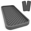 SOQKEEN Set 2 Organizer Lavello in Silicone 22,5 x 9 cm - Porta Spugne Multiuso, Asciuga Bicchieri, Accessorio per Cucina e Bagno, Grigio