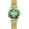 SHENGKE Orologio stellato Orologio Analogico Classico Quarzo da Donna con Cinturino in Acciaio Inox(Genuine Leather-Green)
