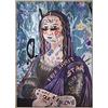 DRW Quadro tela stampato rettangolare con gioconda punk e multicolore, 100 x 4 x 140 cm