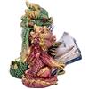 Nemesis Now Tales of Fire Reading Book Dragon Figurina in poliresina, multicolore, taglia unica