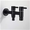 Vimmor 304 In Acciaio Inox Nero Lavatrice Rubinetto 1in 2 Out Doppio Rubinetto Per Lavatrice Da Giardino Esterno Rubinetto Mop B