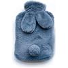 BSITSSS Borsa Acqua Calda con Copertura in Pile, Borsa dell'Acqua Calda Borse Acqua Calda Notti Accoglienti Sollievo dal Dolore Collo Posteriore PVC Borsa Acqua Calda(Grigio)