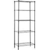 Amazon Basics Scaffaliera a 5 ripiani stretti, altezza dei ripiani e piedini di livellamento regolabili, senza rotelle, Nero, 60.1 x 35.6 x 152.4 cm (D x W x H)