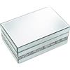 DRW Portagioie rettangolare in vetro con glitter a specchio 22x14x9 cm