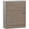 Brigros WeHome - Scarpiera Legno MDF, Scarpiera Salvaspazio, Scarpiera Componibile, Portascarpe con Ante a Ribalta, Maniglie a Scomparsa, Doppio Ripiano, Arredo Casa (Rovere, 2 Ante)