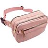 Long Keeper Marsupio Donna Elegante Leggera Marsupio Sportivo Viaggio per Donna Uomo Impermeabile Regolabile Borsa Cintura 3 Tasche con Cerniera