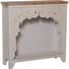 DRW Mobile d'ingresso Console in Legno Intagliato in Bianco Anticato e Naturale 101 x 29 x 100 cm, Invecchiato, Madera Y DM, estandar