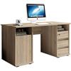 Stella Trading Primus 2 cassetti, Effetto Rovere Sonoma, scrivania per Computer per casa, con Spazio e Ripiani Aperti, Legno, 145 cm Breite