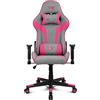 DRIFT GAMING Chair DR90 -DR90GP - Sedia da gioco, tessuto traspirante, braccioli imbottiti 2D, base in nylon rinforzato, pistone classe 4, inclinazione, cuscino lombare/cervicale, grigio/rosa