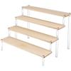 Windfromort Alzate Espositore Acrilico, 4 Strati Stabile a Scala Legno, Display Espositore Riser Gioielli per Torte Trucco Profumi Oggetti da Collezione Rossetto Cupcake