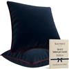 Blau Marité Set di 2 Fodere decorative per Cuscino. Modello OXFORD. Realizzate in velluto extra morbido. Design moderno con bordo a contrasto. Imbottitura non inclusa. (Blu Marino/Bordeaux, 50x50cm)