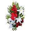 DRW Vaso di fiori artificiali Cimitero, Santi, Anniversari in piedi Rosso e Bianco da mettere direttamente nella cavità 74 cm Altezza x 53 cm Larghezza x 20 cm Profondità