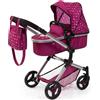 Bayer Design Carrozzina per Bambole, Regolabile, Girevole, Convertibile Come Passeggino, Borsa