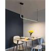 TOT ELECTRIC Lampadario sospensione 21w lineare orizzontale design minimal moderno nero luce led bianco calda