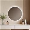 EMKE Specchio Bagno LED Rotondo 60 cm Illuminazione Bianco Freddo 6500K, con Interruttore Touch