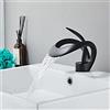 SJQKA Rubinetto da bagno in ottone a cascata con maniglia singola e foro singolo Rubinetto caldo e freddo nero