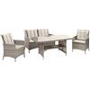 greemotion Set mobili Lounge Giardino in polyrattan Vienna Panca 2 posti 2 poltrone e Tavolo con Cuscini, mobili Giardino Esterno, Grigio