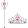 Vicloon Accessori Principessa Elsa, Principessa Corona e Principessa Bacchetta, Accessori Abito per Carnival Birthday Party Festa di Halloween, Cosplay, Rosa