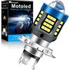 KaiDengZhe H4 LED Lampadina per Fari per Moto, 2022 Nuove Lampadine per Fari a LED per Moto Scooter HB2 9003 Aggiornate con Proiettore HD, Luci Abbaglianti e Anabbaglianti Moto 25W 12V-80V Bianco-1PZ