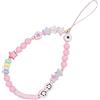 Zeayebsr Catena anti-perso per cellulare Cinghie per cellulare New Acrilico Sorriso Star Beads Chain Perline colorate Ciondolo per cellulare Catena cellulare Gioielli per cellulare Chian per le donne