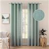 MIULEE Tende Voile Trasparenti 2 Pannelli Eleganti e Moderne Natale per Camera da Letto Soggiorno Salotto in Poliestere Lino 140X260 CM con Occhielli Celeste Verde
