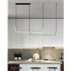 TOT ELECTRIC Lampadario sospensione 42w lineare orizzontale design minimal moderno nero luce led bianco calda