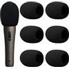 Pinsheng 6 Pezzi Copertura per Microfono, Spugna Microfono Antivento Grande, Filtri Antipop per microfoni a mano, Copertura Mic per KTV, Spettacoli Teatrali, Interviste, e Attività All'Aperto (Nero)