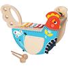 Manhattan Toy Strumento Musicale in Legno a Forma di Pollo, per Bambini, con xilofono, Bacchette, Piatto e Maraca, (216570)