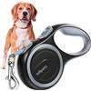 Edipets, Guinzaglio per Cani Allungabile, Retrattile, 5 e 8 Metri, Guinzaglio Flessibile per Addestramento e Passeggiate (Grigio, 5 metri <20kg)