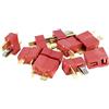 YUNIQUE GREEN-CLEAN-POWER - Connettore T-Plug 5 Paia M/F | Adattatore 2 Pin Oro, Compatibile con Batteria Lipo 300mAh, WLToys 144001 | Custodia Porta Batteria, Portafusibile, Rosso, Plastica