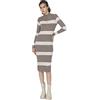 Trendyol Abito da Donna Aderente con Collo Alto Vestito, Beige, S