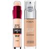 L'OREAL PARIS L'Oréal Paris Accord Parfait Fondotinta Fluido Naturale 2.N Vanille + Cancella Età Correttore Liquido Multiuso Colore 01 Light con Applicatore a Spugnetta - 2 Cosmetici