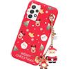 Vauki Cover Natale Rosso per Samsung Galaxy A52 4G/5G /A52s 5G con Collana Christmas Regalo cartone animato Pattern Silicone Morbida TPU Antiurto Custodia con 3D Bambola, Carino Babbo Natalizia Renna