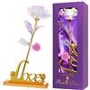 PASDTFB Regalo San Valentino per Lei Rosa Eterna Stabilizzata Regalo Donna Compleanno 24k Rosa Placcato Oro con Supporto Regali San Valentino Regalo Mamma Amica Fidanzata Ragazza Regali per Lei Anniversario