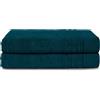 Komfortec Asciugamani 2 per Sauna 70x200 cm in 100% Cotone,470 g/m², Asciugamano Doccia Grande, Morbido, Asciugatura Rapida, Petrolio