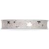 Nastro in tessuto bianco latte con Lurex e Stelle Argento cm 1,5