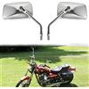 Auzkong Specchietti retrovisori cromati, Specchietti universali da 10mm Specchietti retrovisori laterali Manubrio cromati Compatibile con HONDA SUZUKI Aprilia e Cruiser Scooter