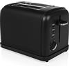 Princess 142396 Tostadora con dos Ranuras, 950 W, 6 ajustes de Tostado, Funciones de descongelado, de calentamiento y de cancelación, Bandeja migas extraíble, Edición Especial, Acero Inoxidable Negro