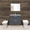 Composizione Bagno Completa Mobile Mia Sospeso 80 Cm Sanitari Filomuro S20 E Rubinetteria Win Vitra Antracite