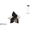 Due Esse Christmas Stelo Fiore Natalizio Nero Alto 50cm Diam 25