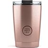 Cool Bottles Tazza Termica Caffè 330 ml Metallic Rose in Acciaio Inox | Bicchiere termico da viaggio con coperchio ermetico, per bevande calde e fredde: 10 ore freddo e 5 ore caldo.