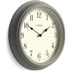 Jones Clocks® Venetian Orologio a parete | Orologio a tondo classico | 30cm | Grigio | Numeri arabi | Design tradizionale ideale per cucina, soggiorno o camera da letto