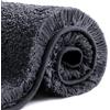 VANZAVANZU Tappetino da Bagno Antiscivolo Tappeto da Bagno Assorbente Addensato Tappeti da Bagno Ultra Morbido Bath Mat Soffice Microfibra Tappeti per il Bagno Eleganti 50 x 80cm (Nero)