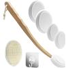 GMMG Spalma Crema Schiena 7 Pezzi Spazzola Bagno Schiena | con Manico per Applicazione di Creme Pulire Pori