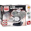 Machine Works Bulld Your Own V-Twin - Kit di costruzione per modellini di moto, con suoni e illuminazione, oltre 150 pezzi, oltre 10 anni