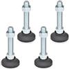 Ganter Normelemente | Piedini articolati/piedini con mandrino regolabile - GN 343.4-50-M10-50-A | Piedi: plastica (poliammide) | 4 pezzi