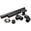 S&M S & M 485633 kit accessori + tubo smaltato resiste fino a 850 °C per stufe E camini Pellet con canale di Ø 80 mm, Nero