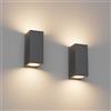 Klighten 2 Pezzi Grigio scuro Applique esterno GU10, Lampadina non Inclusa